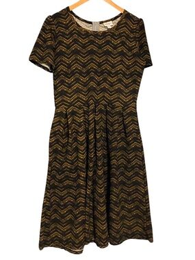 LulaRoe Amelia Back Zip up dress with pockets Size XL EUC